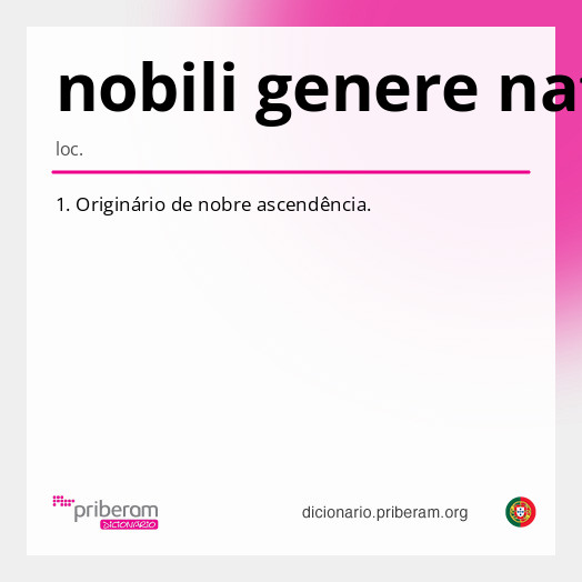 Significado de nobili genere natus